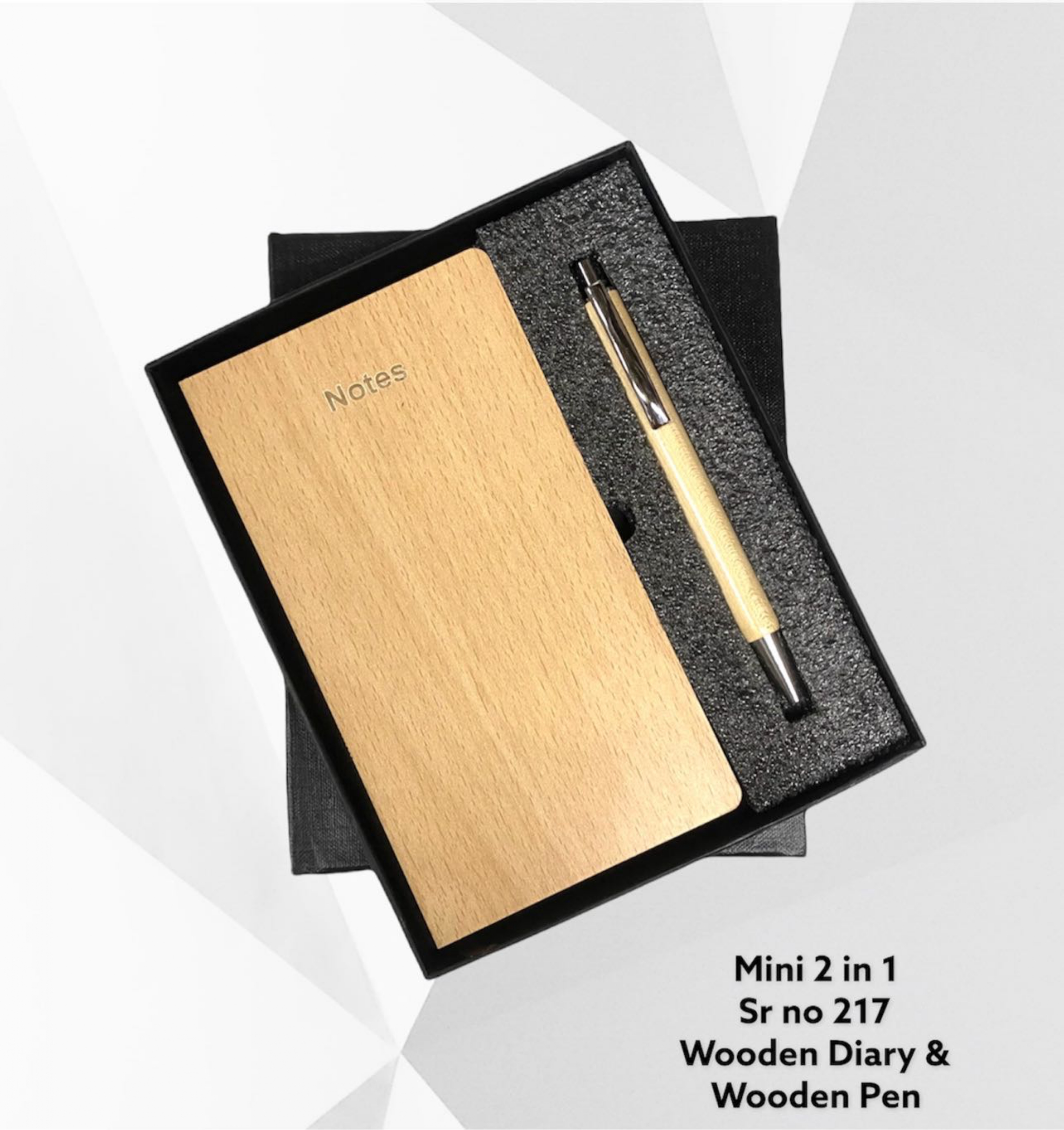 Mini 2 in 1 Wooden Diary & Wooden Pen Set