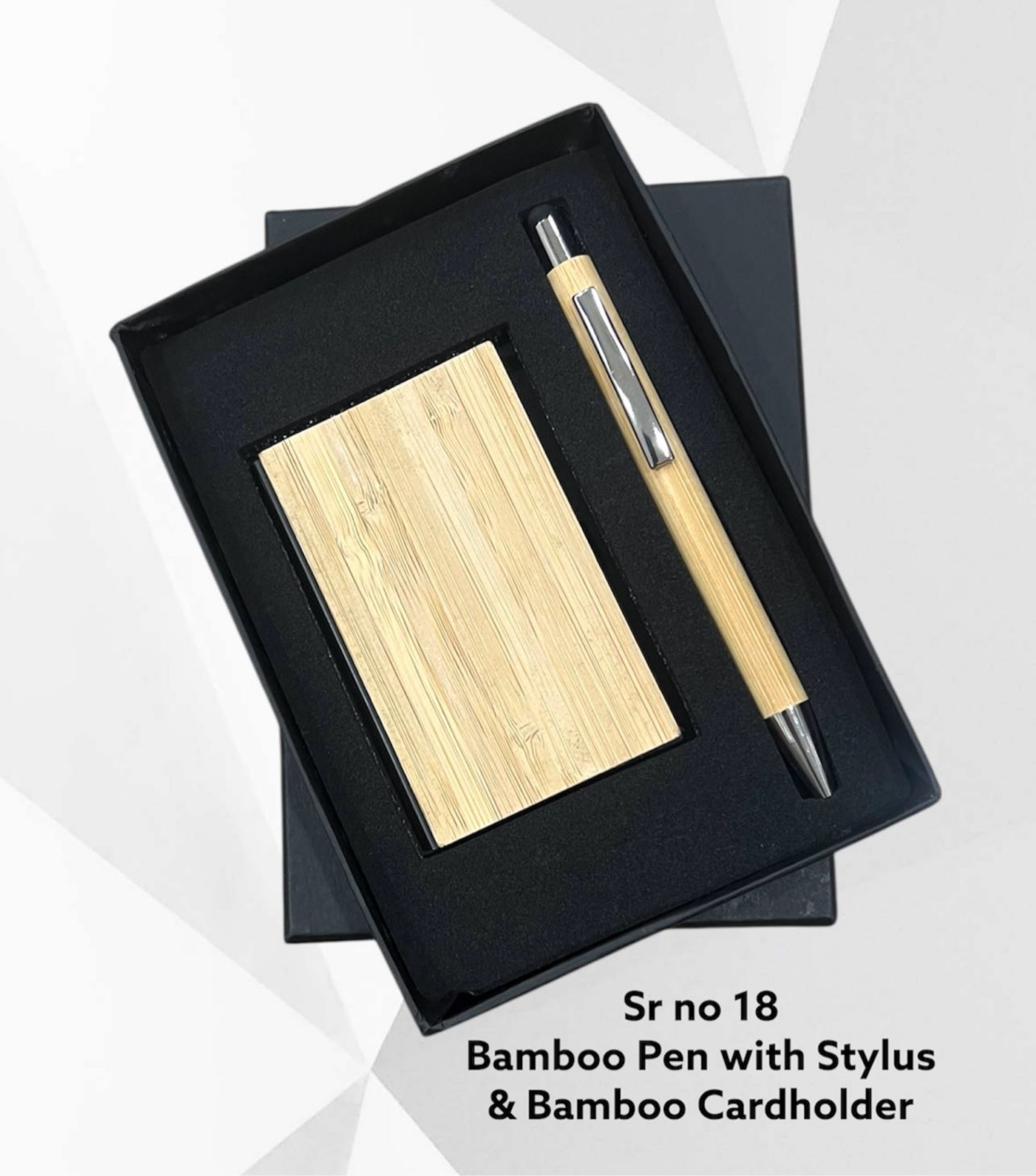 Eco 2 in 1 Bamboo Pen & Card Holder Set