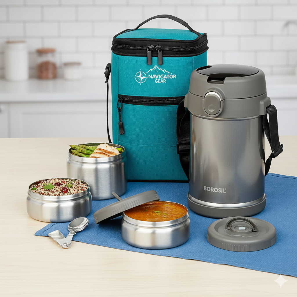 NAVIGATOR GEAR X BOROSIL STEEL EXECUTIVE LUNCH SET