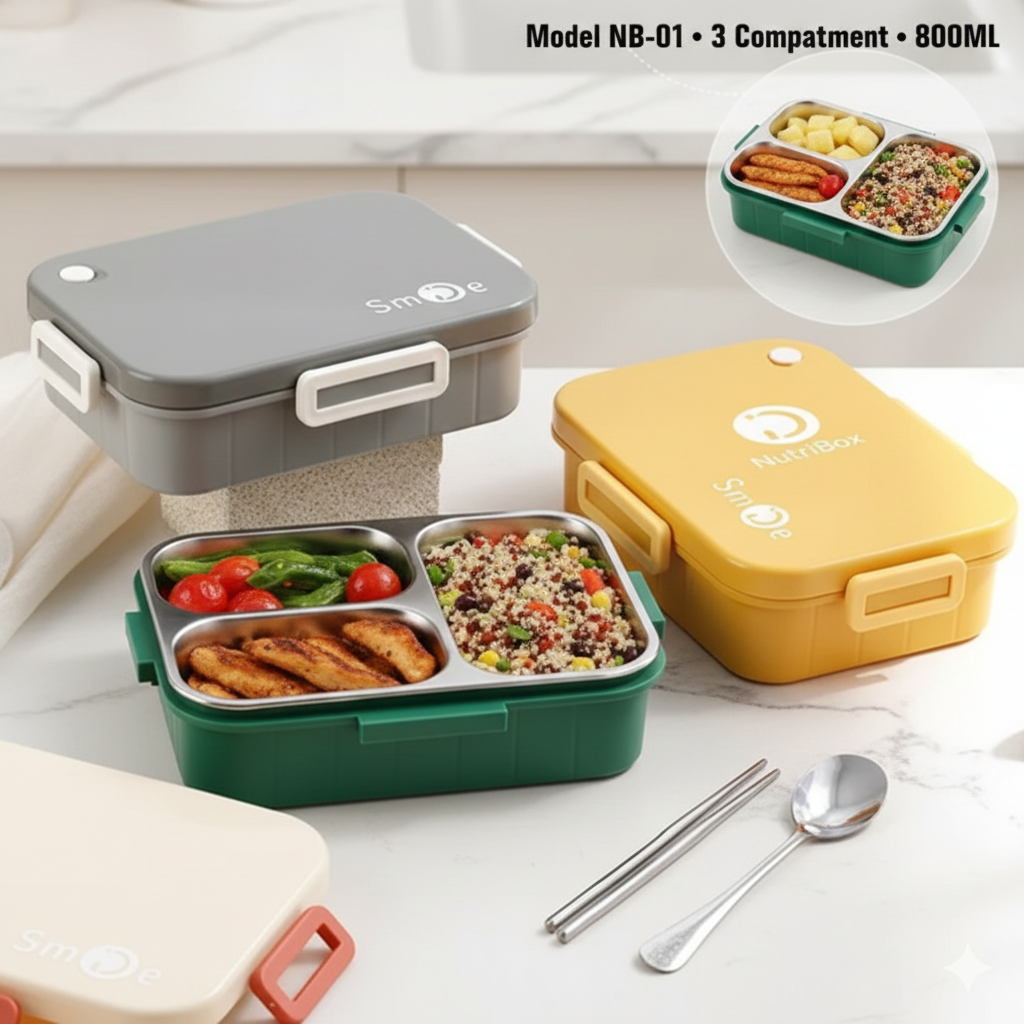 SMOLE NUTRIBOX 3-COMPARTMENT LUNCH BOX