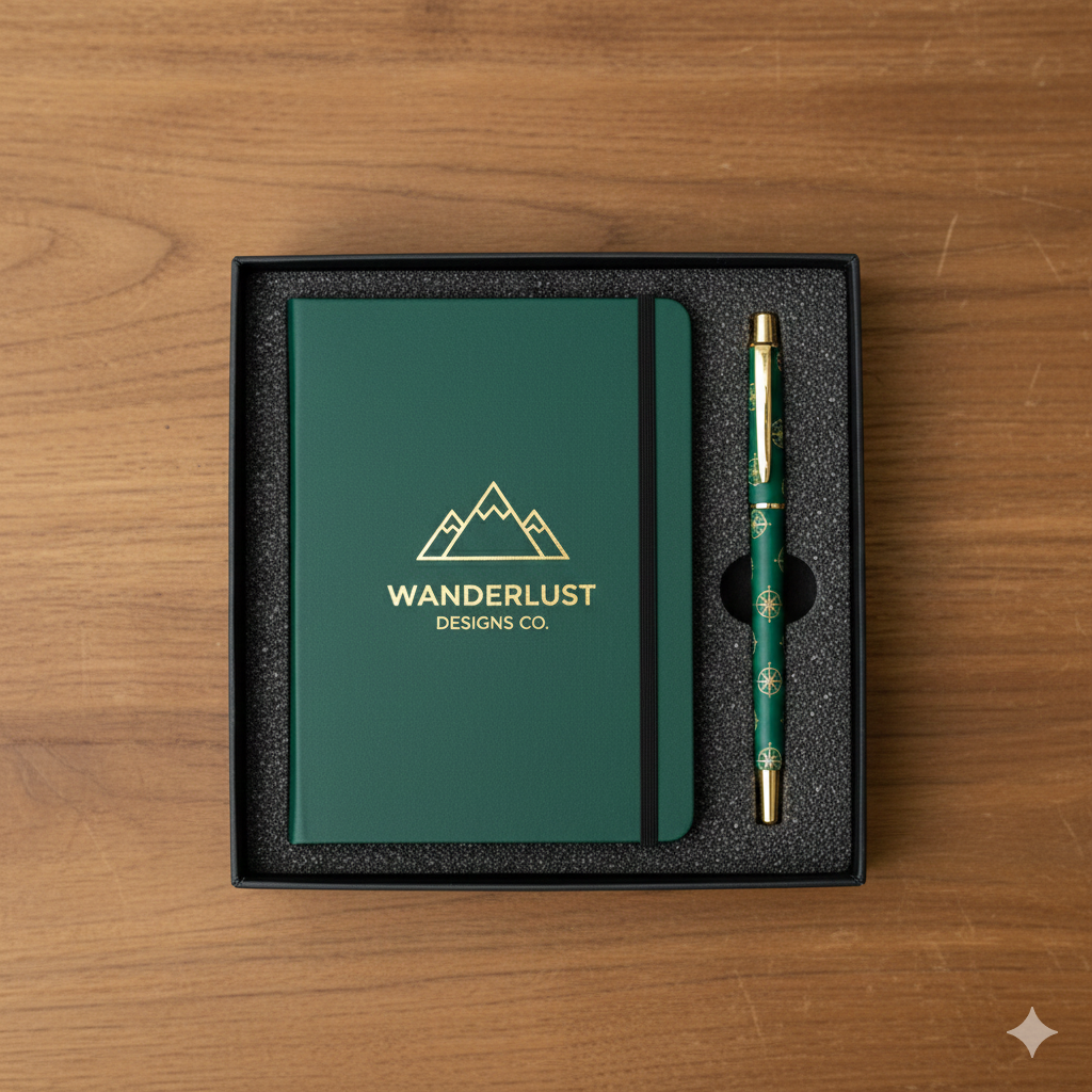 WANDERLUST DESIGNS CO. NOTEBOOK & PEN GIFT SET