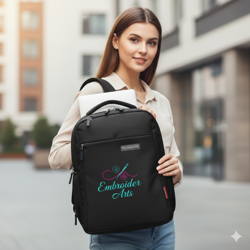 Embroider Arts Creator Tech Backpack - Sleek Black Edition