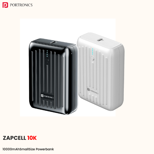Portronics Zapcell 10K – 10000mAh Small Size Fast-Charging Power Bank