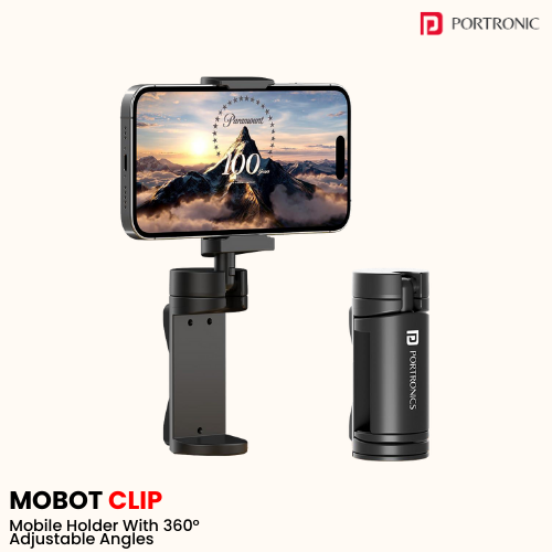 Portronics Mobot Clip – 360° Adjustable Mobile Holder (Custom Logo Ready)