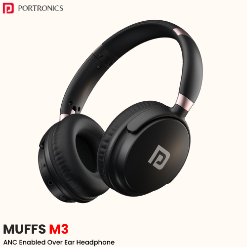 Portronics Muffs M3 – ANC Enabled Over‑Ear Wireless Headphone (Custom Logo Ready)