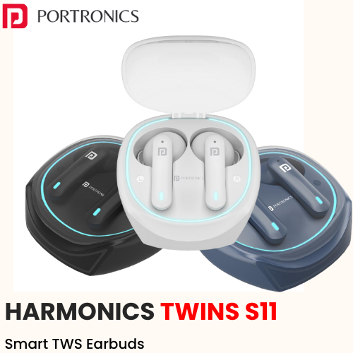Portronics Harmonics Twins S6 – Smart TWS Earbuds (Custom Logo Ready)​