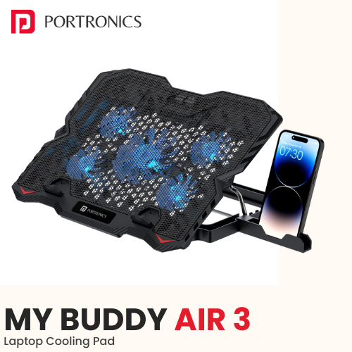 Portronics My Buddy Air 4 – Laptop Cooling Pad with Triple Fans (Custom Logo Ready)​