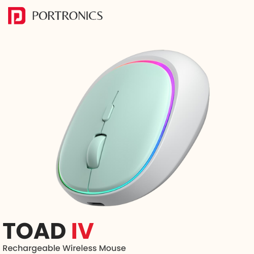 Portronics Toad IV – Rechargeable Wireless Mouse with Dual Connectivity (Custom Logo Ready)