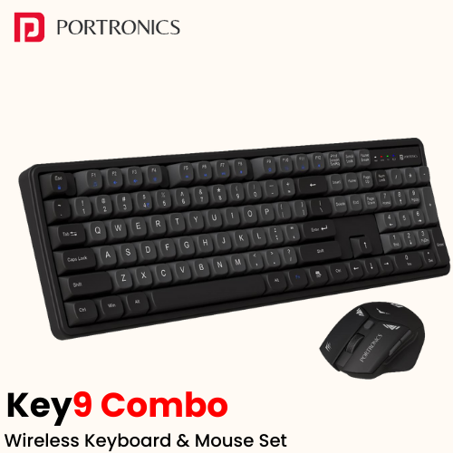 Portronics Key9 Combo – Wireless Keyboard & Mouse Set (Custom Logo Ready)​