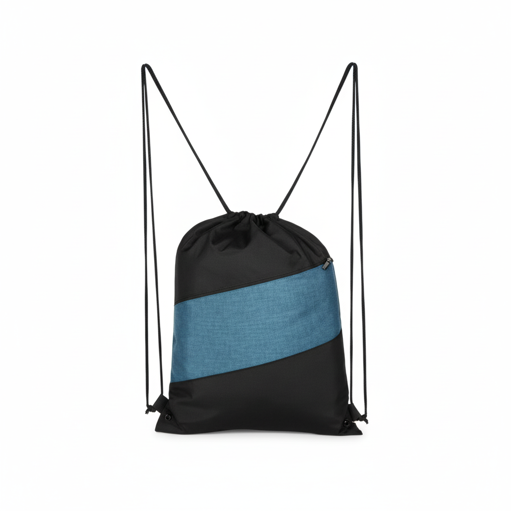 Two-Tone Blue Drawstring Gym Sack