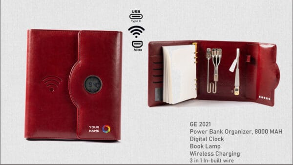 Power Bank & Dairy Maroon Colour
