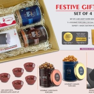 Premium Diwali gift suction ss mug set of 4