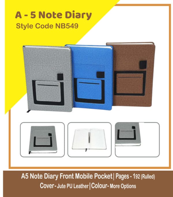 Custom NoteBook Dairy Mobile Pocket