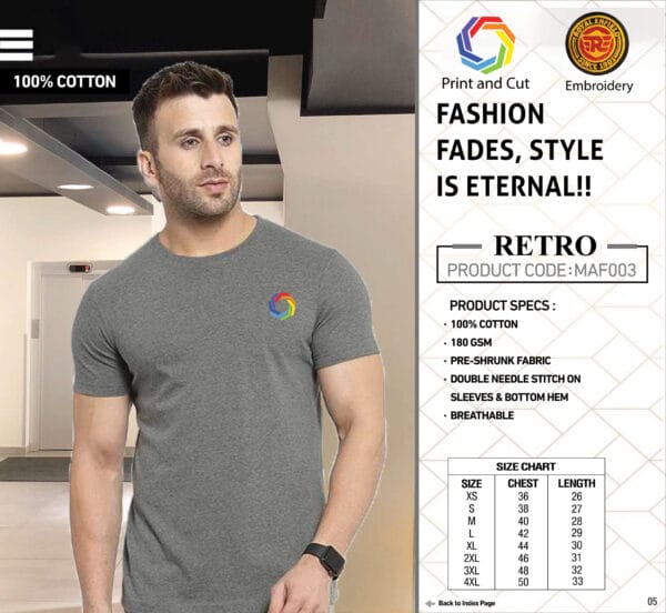 Unisex Round Neck Cotton T-shirt - Image 3